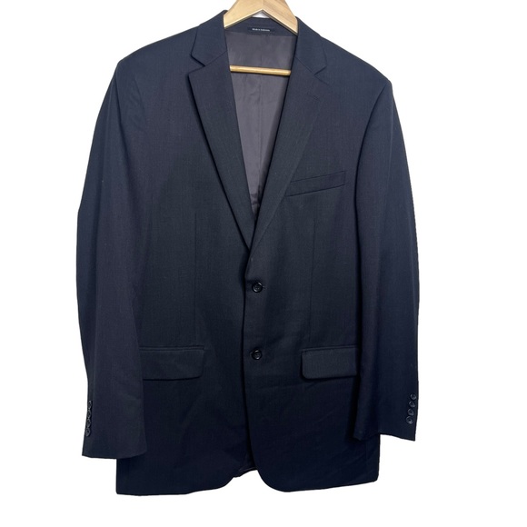 Pronto Uomo Black Two Button Suit Coat Wool Blazer 42L - Picture 8 of 11